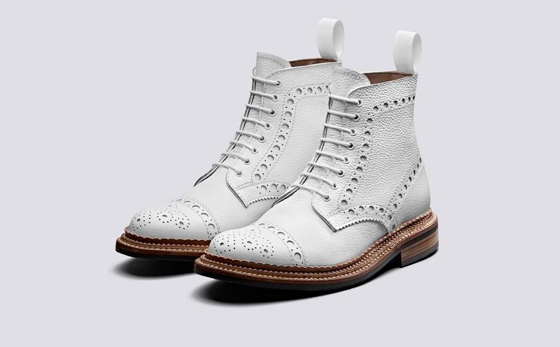 Grenson Frances Womens Boots - White with Triple Welt UI1873